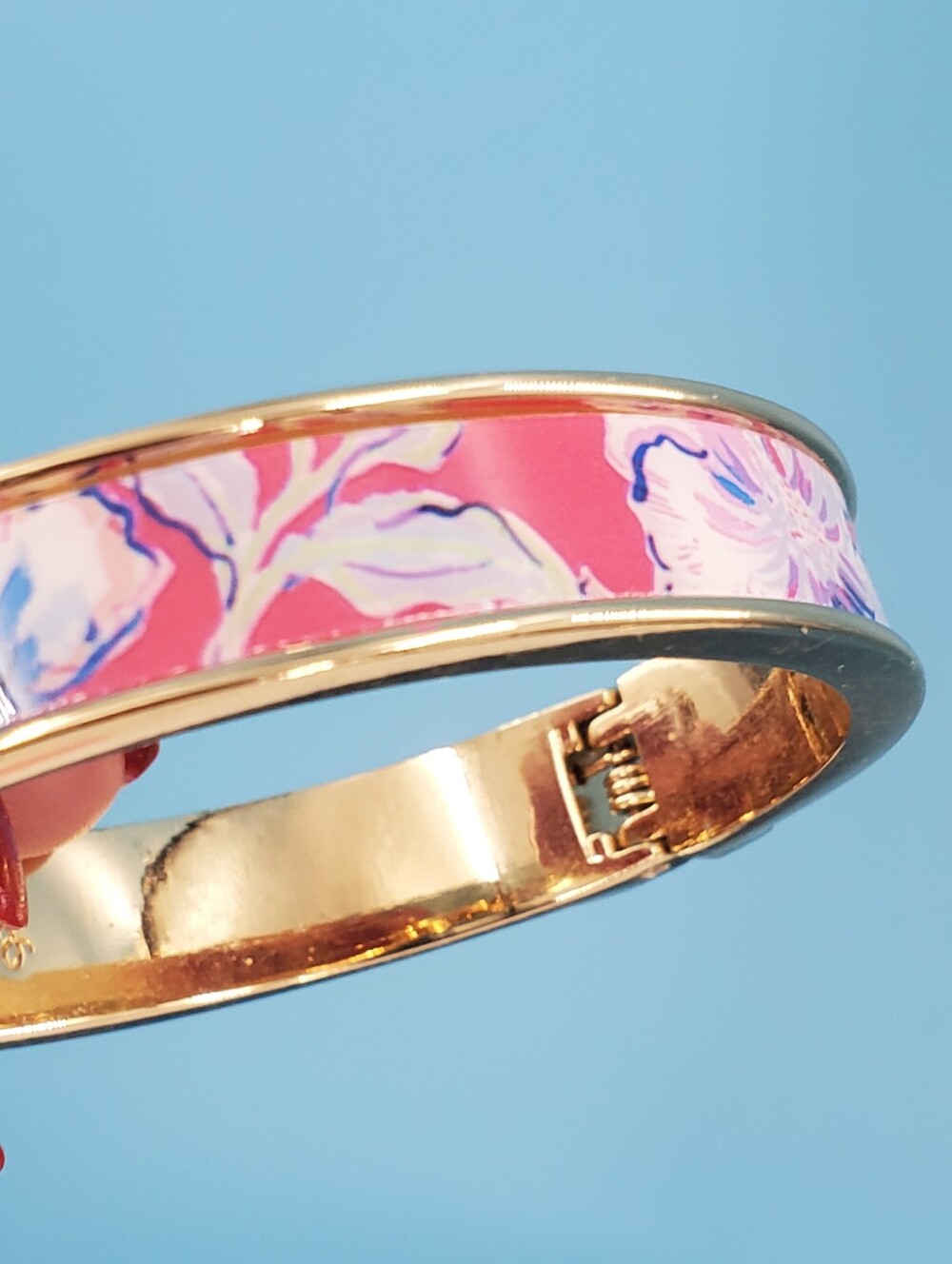Lilly Pulitzer clasp bangle pink floral - Picture 3 of 11